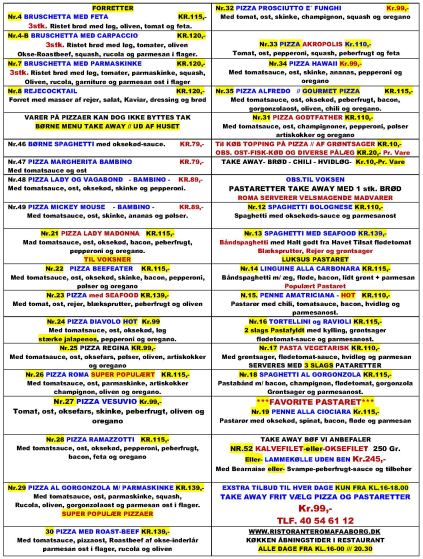 1 PIZZA menu TAKE AWAY_Ristorant-Roma_faaborg