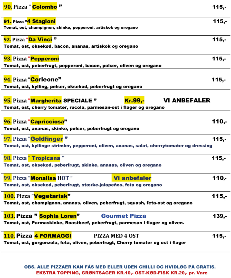 PIZZA TAKE AWAY Ristorant-Roma Faaborg fra nr. 90
