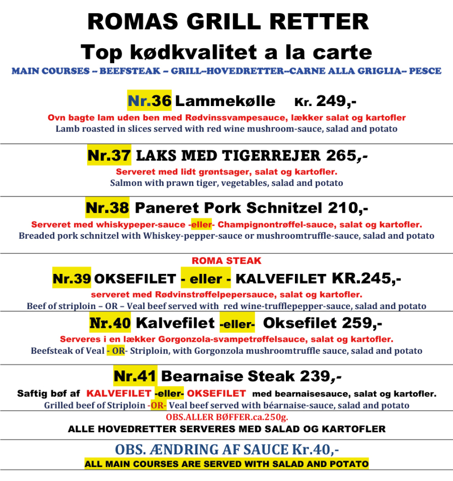 HOVEDRET Ristorant-Roma faaborg